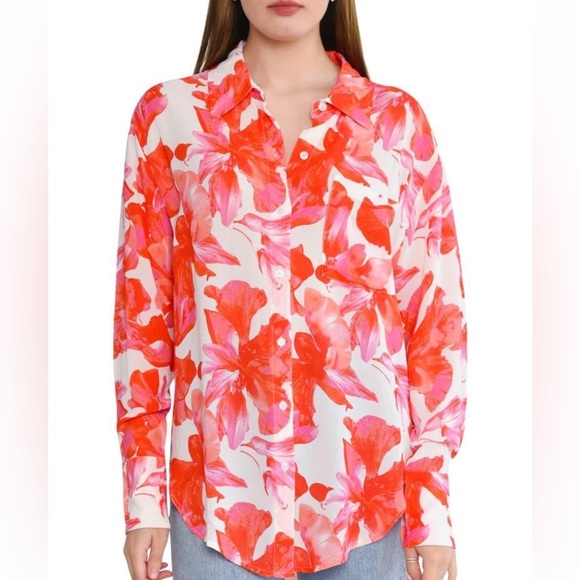 Wayf Tops - WAYF Brielle Oversized Button Front Shirt.  XS (oversized)